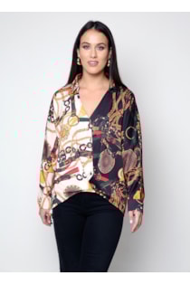 Blusa assimétrica estampada