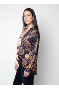 Blusa assimétrica estampada