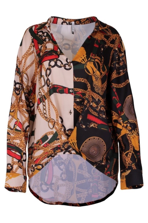 Blusa assimétrica estampada