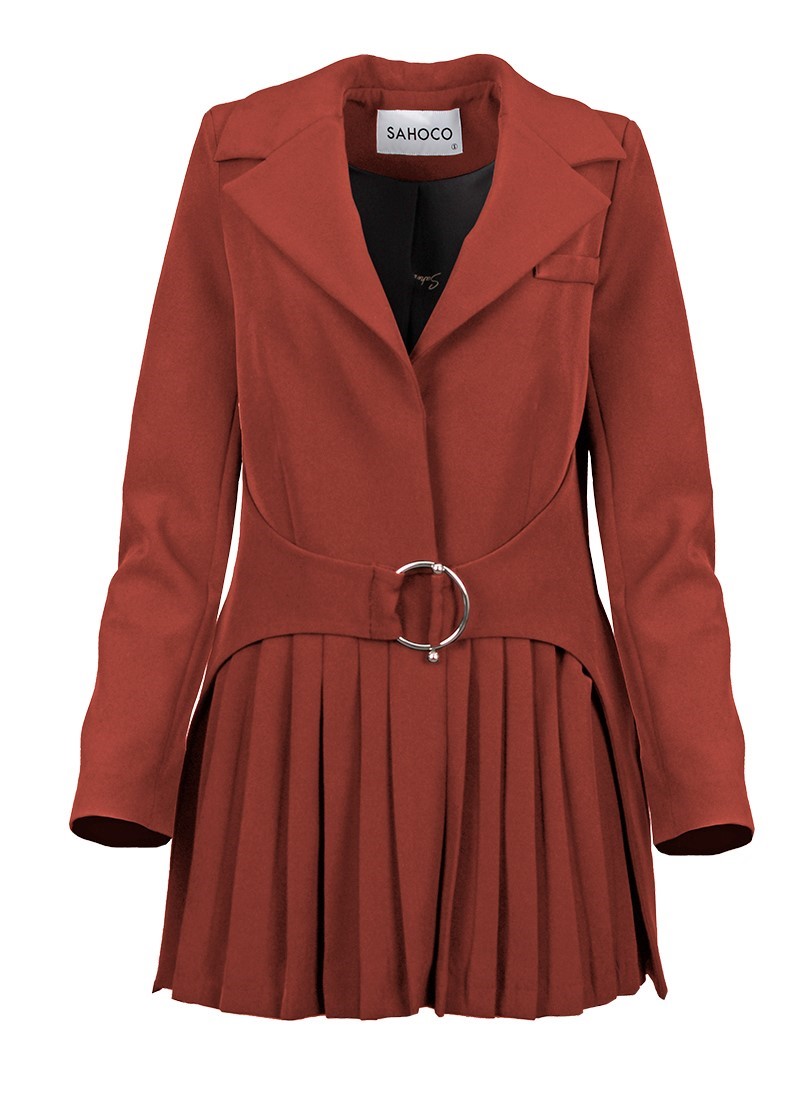 Blazer com detalhe plissado