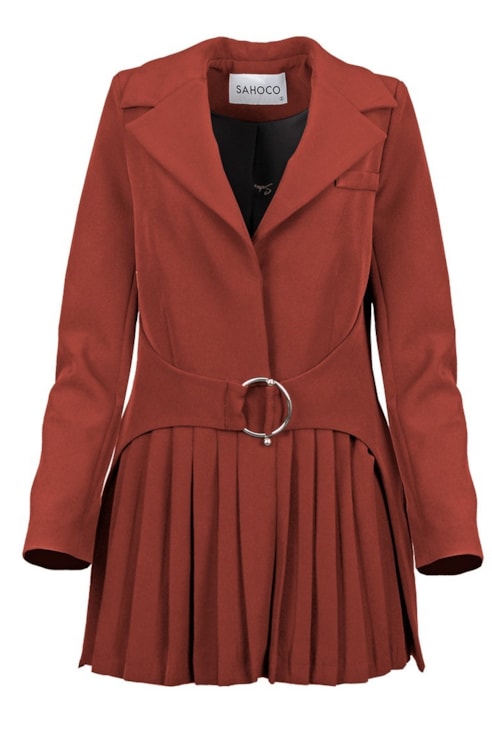 Blazer com detalhe plissado
