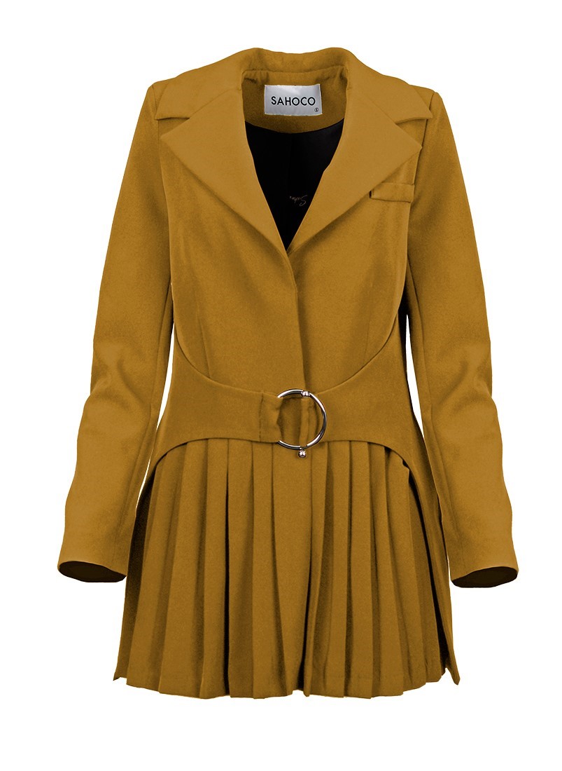 Blazer com detalhe plissado