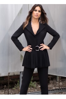 Blazer com detalhe plissado