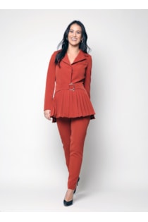 Blazer com detalhe plissado