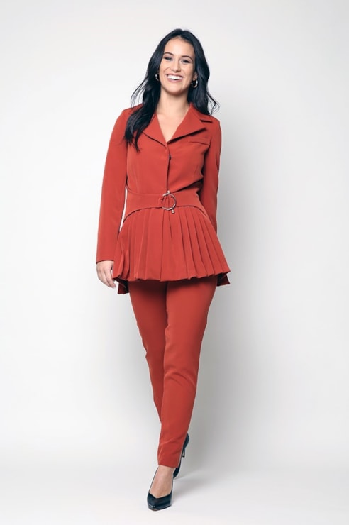 Blazer com detalhe plissado