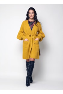 Casaco de tricot com bolso