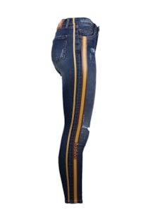Pantalones de mezclilla con banda lateral