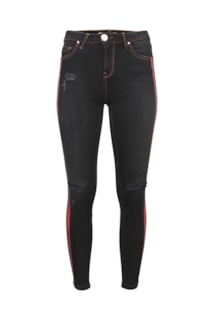 Pantalones de mezclilla con banda lateral