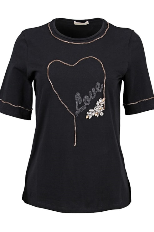 T-shirt com corrente brilhante