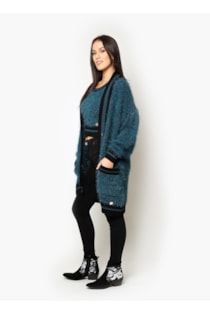 Casaco fio metalizado de tricot