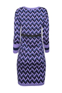 Vestido decote em bico com cinto