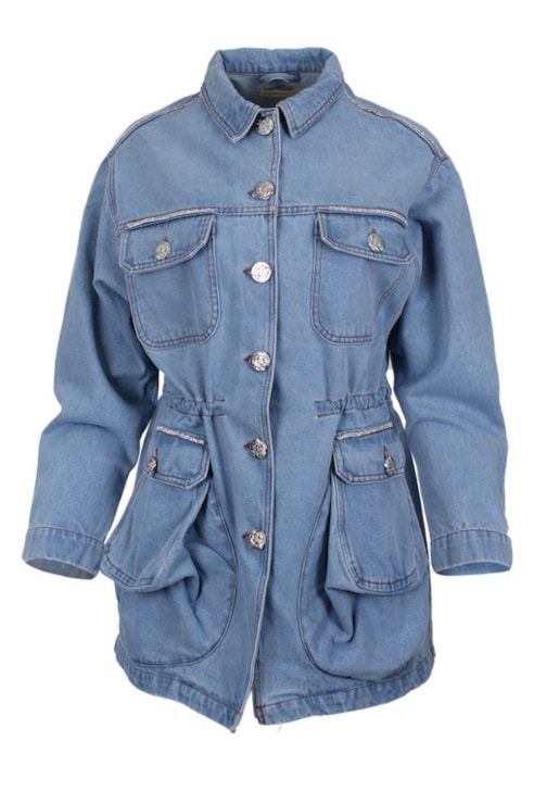 Jeans jacket with long pockets