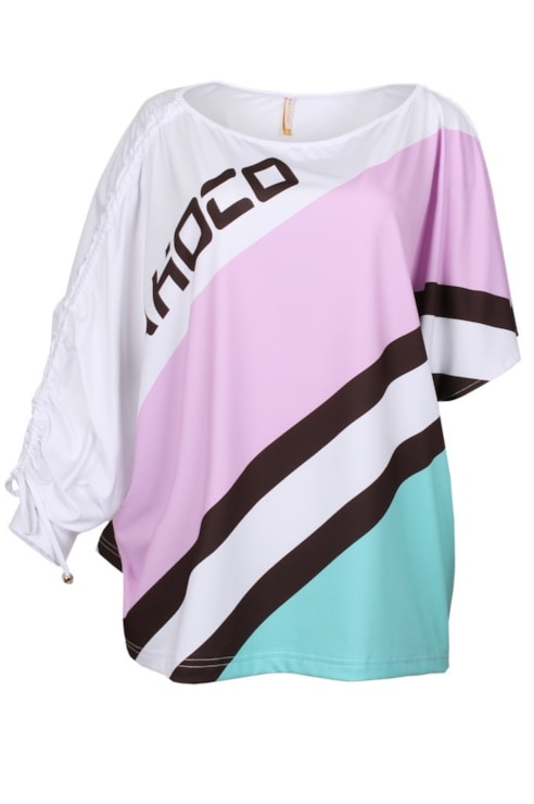 Blusa assimétrica com cordão