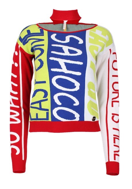 Camisola de tricot com gola cut out