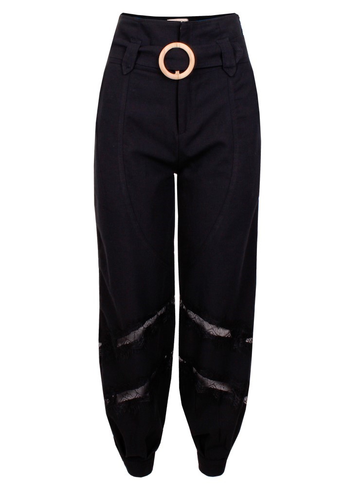 Combined linen pants