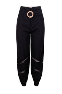 Combined linen pants