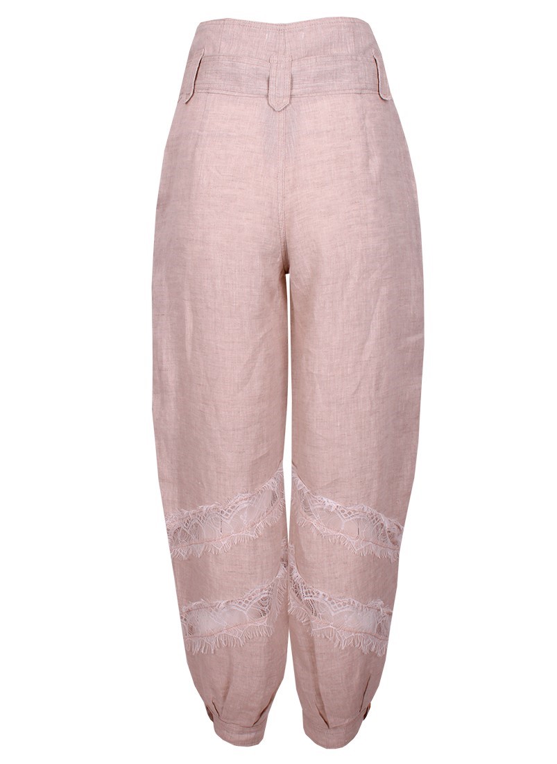 Combined linen pants