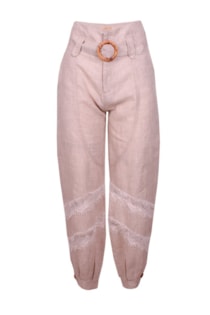 Combined linen pants
