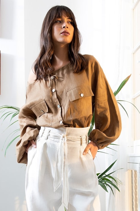 Blusa de linho com botões