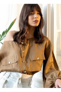 Blusa de linho com botões