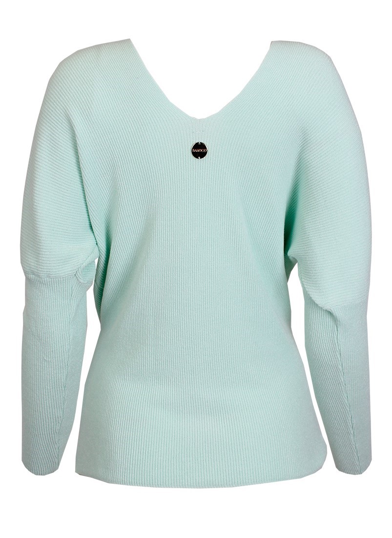 Camisola de tricot com decote profundo