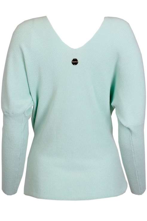 Tricot shirt with deep neckline