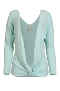 Camisola de tricot com decote profundo