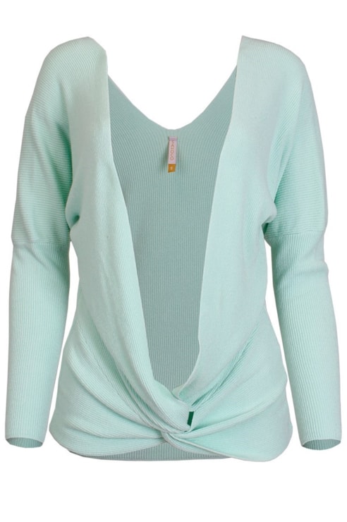 Tricot shirt with deep neckline