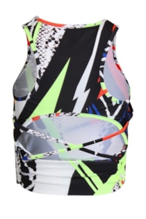 Top curto estampado