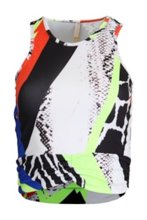 Top curto estampado