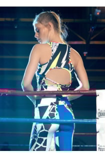 Top curto estampado