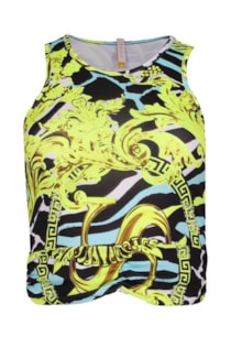 Top curto estampado