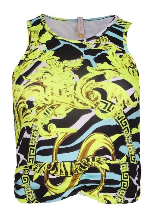 Top curto estampado