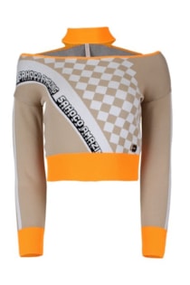 Top cropped de tricot