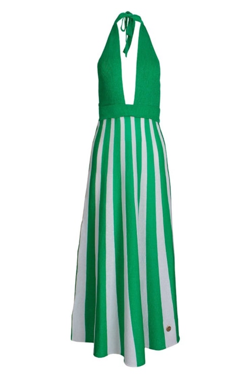 Vestido de tricot gola halter