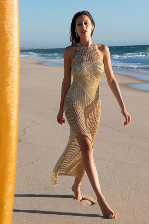 Vestido comprido de tricot