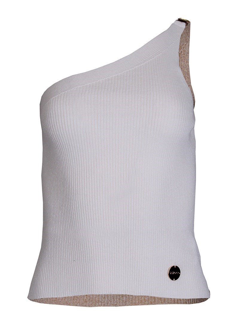 Top de tricot one shoulder