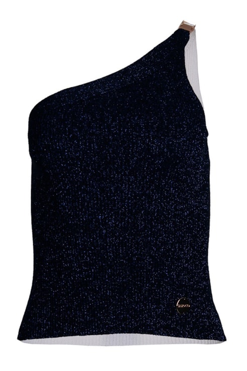 Top de tricot one shoulder