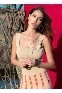 Top cropped de tricot