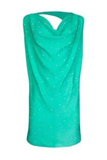Vestido canelado com brilho