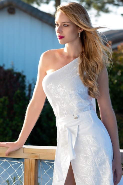 Top one shoulder com brilho