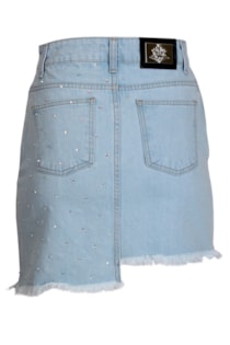 Saia denim desfiada
