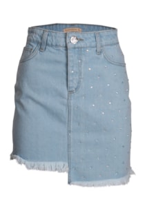 Saia denim desfiada