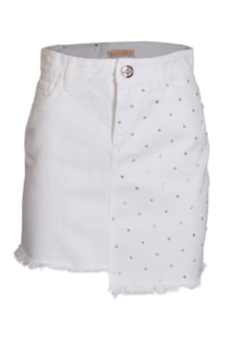 Saia denim desfiada