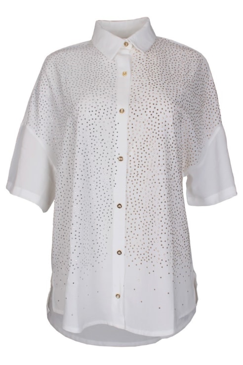 Blusa oversize com brilhantes