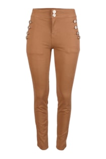 Calças skinny com botões