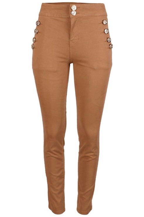 Calças skinny com botões