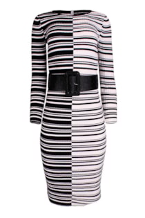 Vestido de tricot com cinto