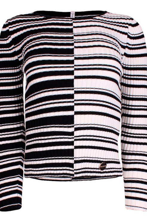 Camisola de tricot bicolor