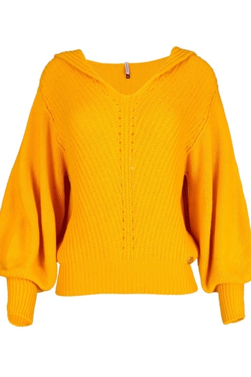 Camisola de tricot com capuz